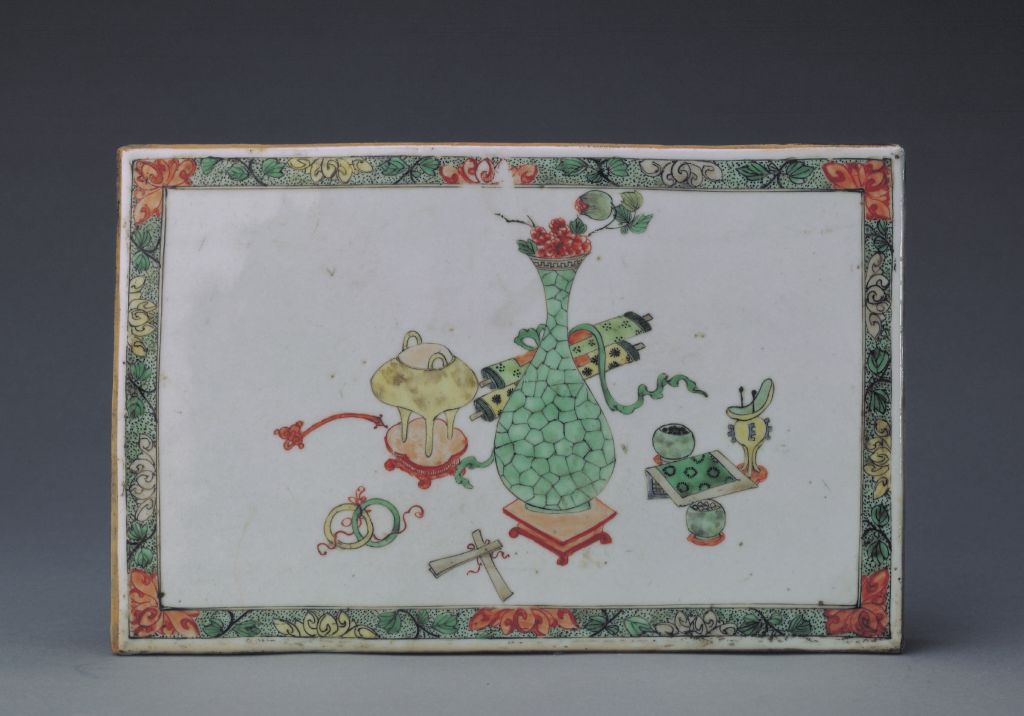 图片[2]-Colorful hunting picture rectangular porcelain plate-China Archive